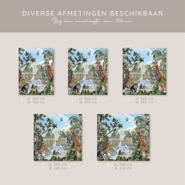 Beelden voorbeeld hoogte 260 jungle behang kleur 1