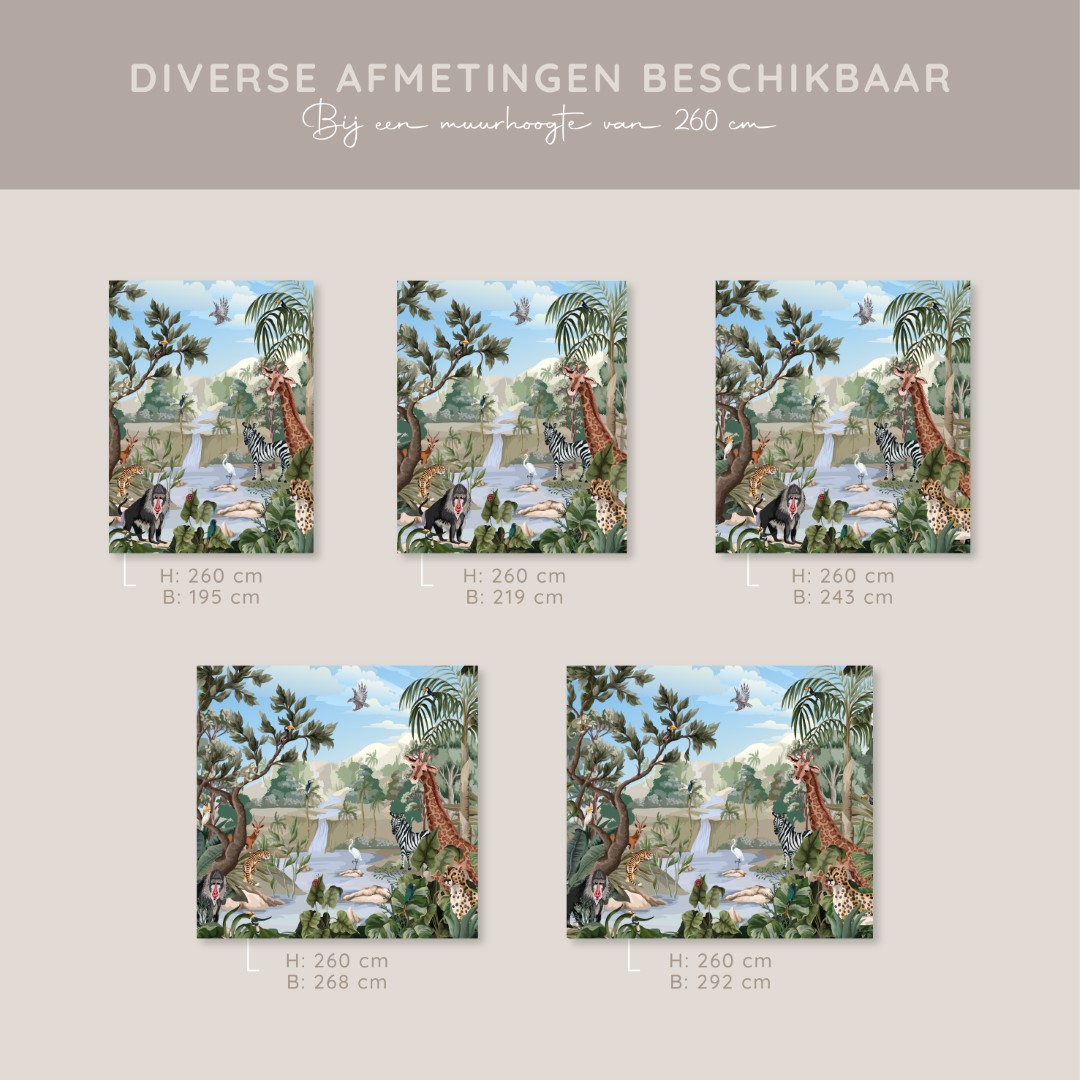 Beelden voorbeeld hoogte 260 jungle behang kleur 1
