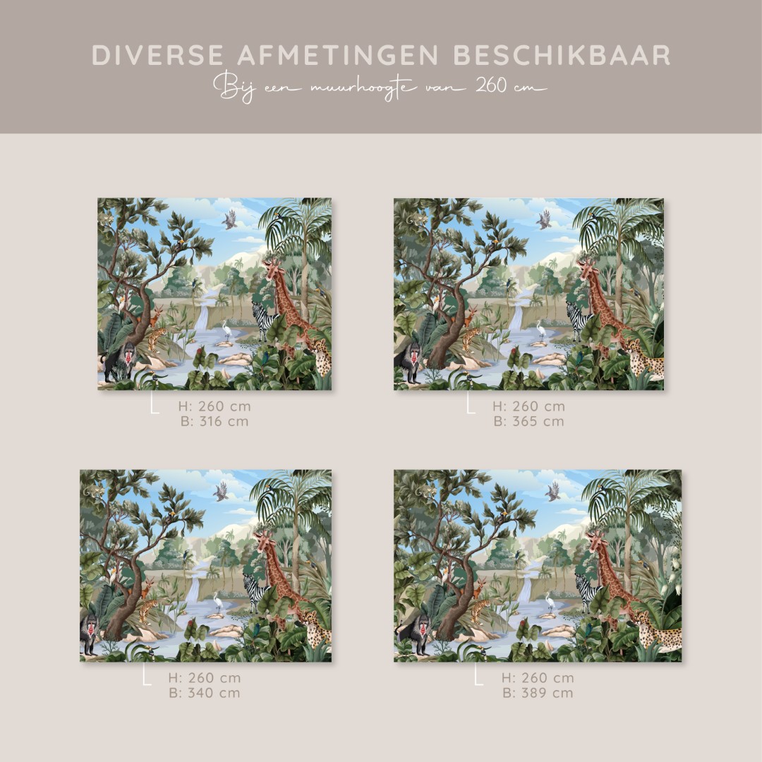 Beelden voorbeeld hoogte 260 jungle behang kleur 2