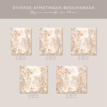Beelden voorbeeld hoogte 260 beige jungle behang kleur 2