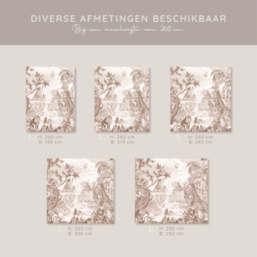 Beelden voorbeeld hoogte 260 bruin jungle behang kleur 1