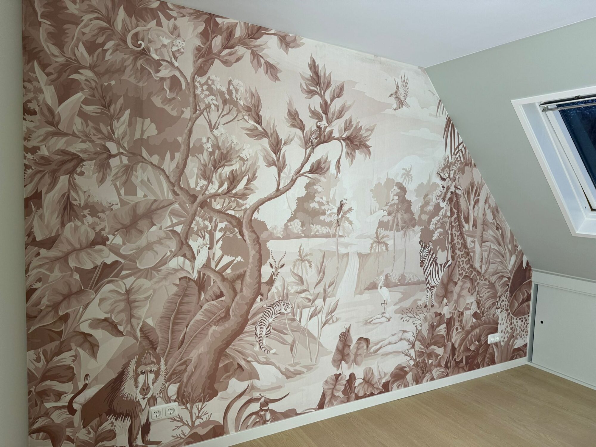 Jungle fotobehang kinderbehang bruin sfeerfoto klant 1