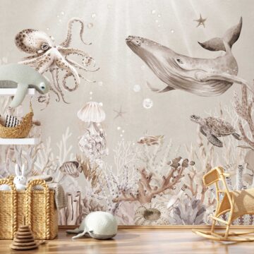 Onderwaterwereld behang kinderkamer sfeerbeeld 1