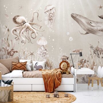 Onderwaterwereld behang kinderkamer sfeerbeeld 2