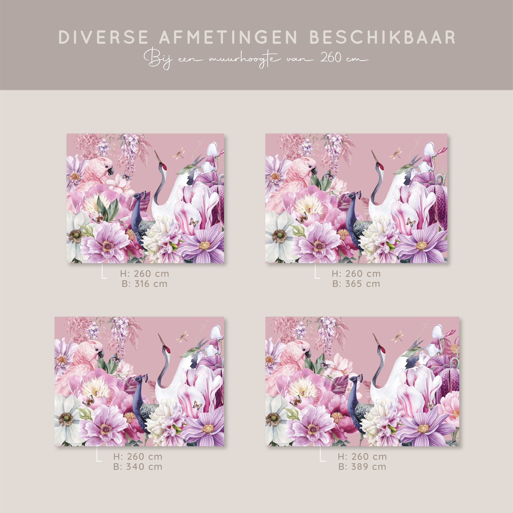 Kraanvogel behang afmeting catalogus voorbeeld 2