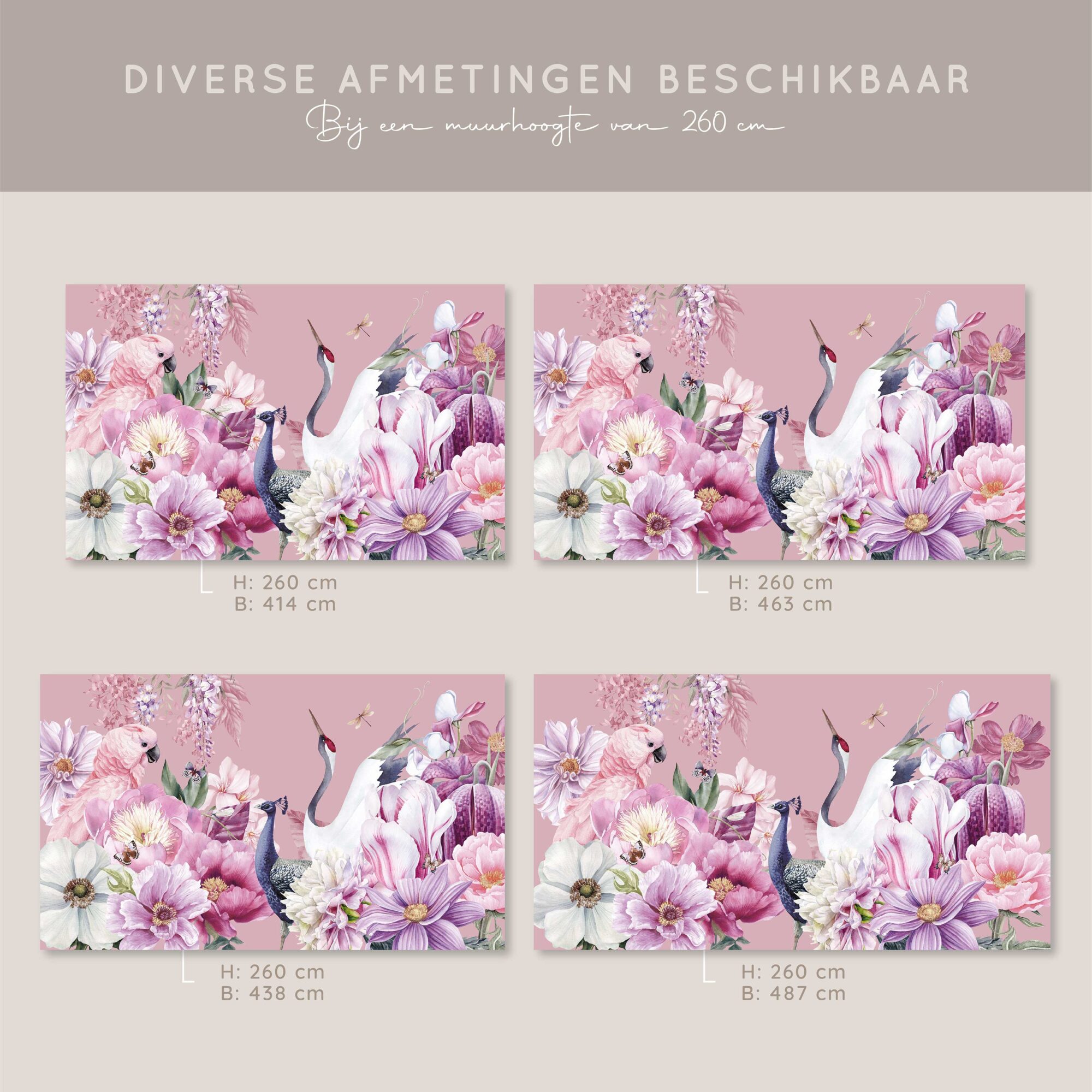 Kraanvogel behang afmeting catalogus voorbeeld 3