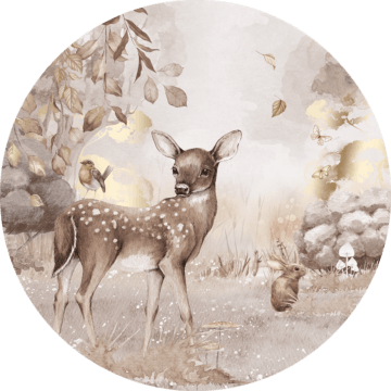 Behangcirkel hert ingezoomd met goud afbeelding 3