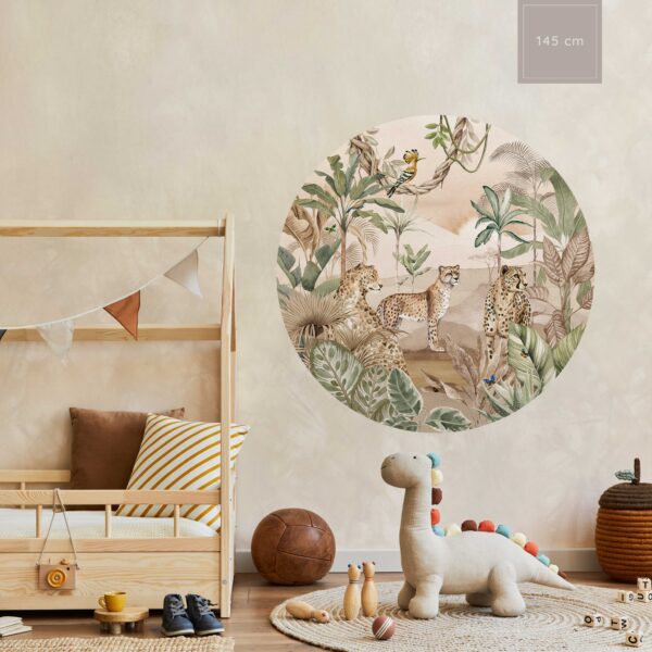 Muursticker cheeta jungle bruin/ beige 145cm kinderkamer