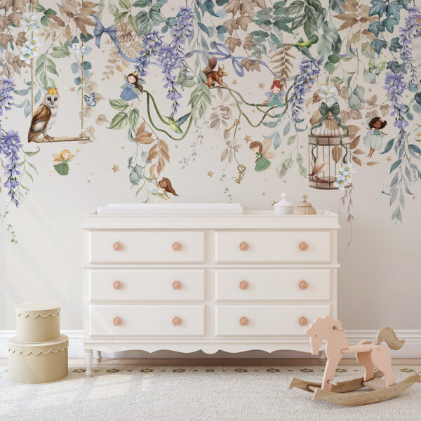 Droomvlucht behang met elfjes kinderkamer main image